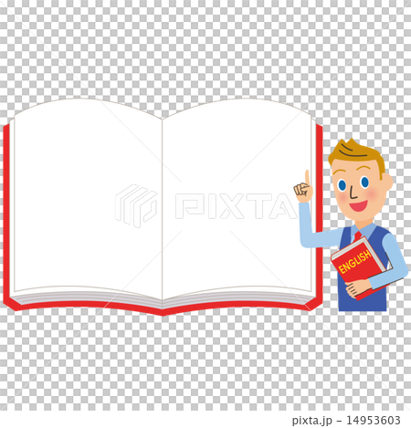 英語の男性先生とホワイトノート 14953603