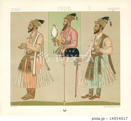 アンティーク イラスト インドの貴族の衣装 のイラスト素材