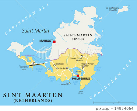 Sint Maarten Political Map 14954064