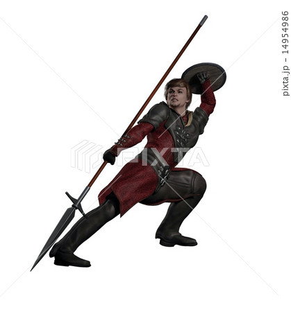 Medieval or Fantasy Spearman Fighting 14954986
