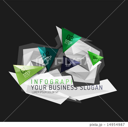 Modern polygonal origami paper infographics 14954987