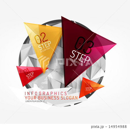 Modern polygonal origami paper infographics 14954988