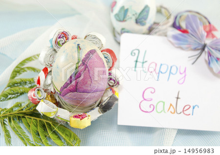 Handmade decoupage Easter egg Handmade decoupage Easter egg 14956983