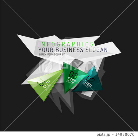 Modern polygonal origami paper infographics Modern polygonal origami paper infographics 14958070