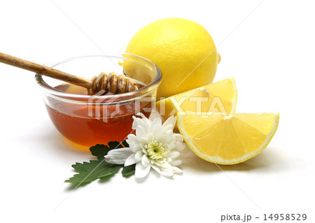 Honey and lemon on white background 14958529