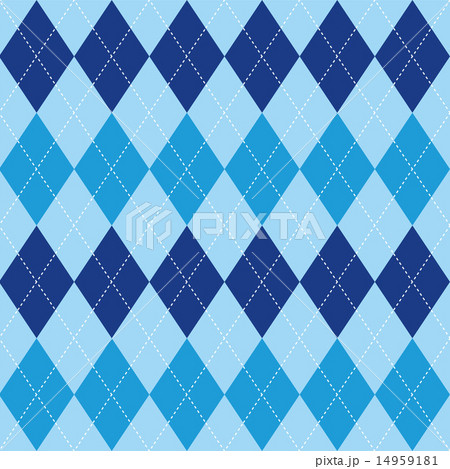 Argyle pattern blue rhombus seamless texture 14959181