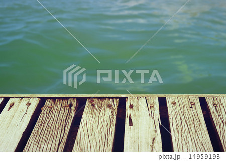 Summer time wooden deck with clipping path 14959193