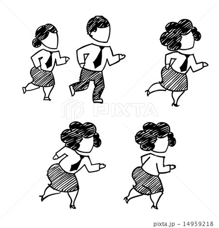 A set of vectors with a woman clerk running A set of vectors with a woman clerk running 14959218