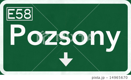 Pozsony Slovakia Highway Road Sign 14965670