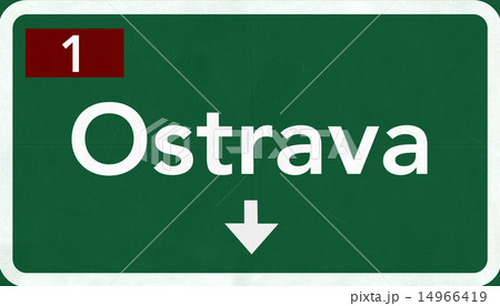 Ostrava Czech Republic Highway Road Sign 14966419