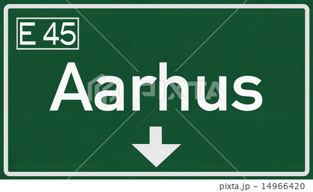 Aarhus Denmark Highway Road Sign 14966420