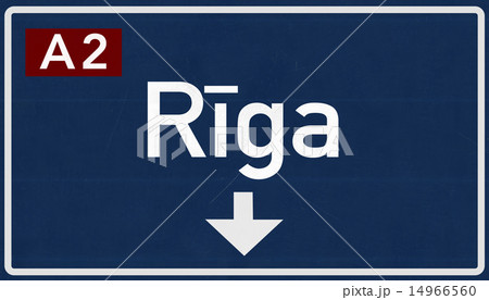Riga Latvia Highway Road Sign 14966560