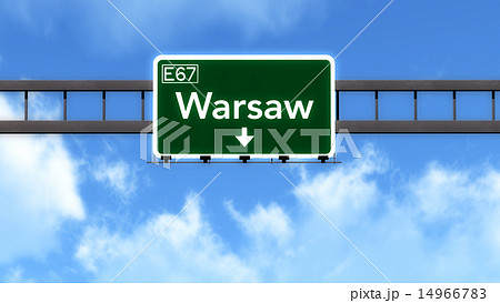 Warsaw Poland Highway Road Sign 14966783