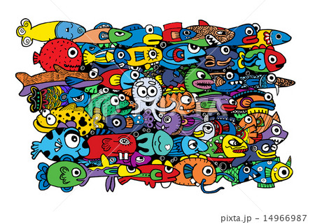 Crazy Cute marine life drawing style 14966987