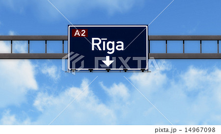 Riga Latvia Highway Road Sign 14967098
