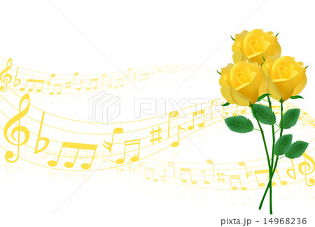 バラ　音符　背景 14968236