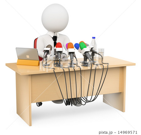 3D white people. Press conference 14969571
