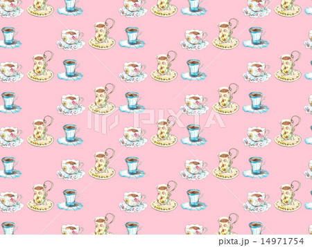 コーヒー,コーヒーカップ,カップ,カフェ,水彩,手描き,かわいい,パターン,食器,モーニング,綺麗, コーヒー,コーヒーカップ,カップ,カフェ,水彩,手描き,かわいい,パターン,食器,モーニング,綺麗, 14971754