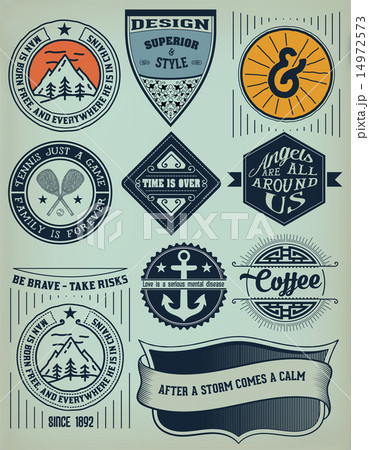 Vintage Insignias / logotypes set. Vector design elements, logos 14972573