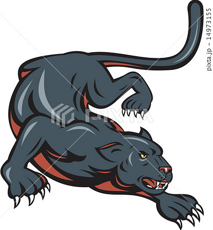 Black Panther Crouching Cartoon 14973155