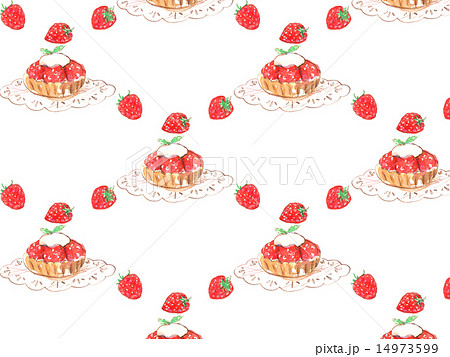 苺 イチゴ いちご 果物 食べ物 苺タルト ケーキ デザート スイーツ 甘い 美味しい おしゃれ 焼のイラスト素材