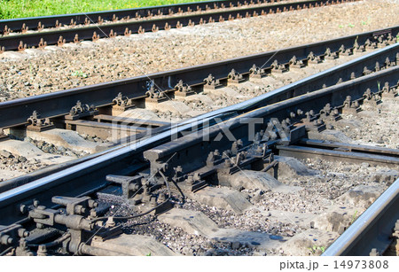 Swingnose railway crossing. Moveable point frog Swingnose railway crossing. Moveable point frog 14973808