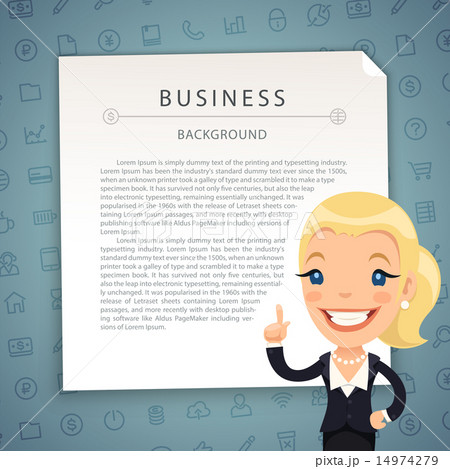 Aquamarine Business Background with Business-Lady 14974279