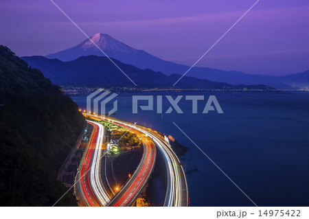 富士山　薩埵峠　夕景 14975422