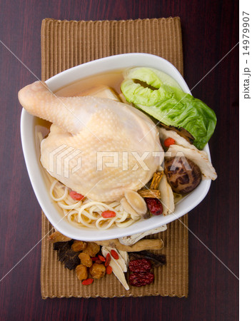 chicken noodle soup on the background 14979907