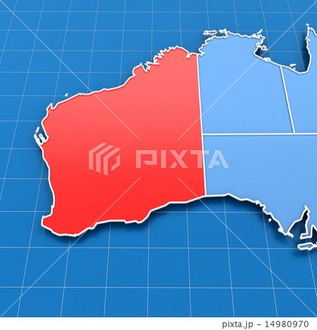 3d render of Western Australia map 14980970