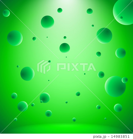 Abstract conceptual room with flying balls 14983851