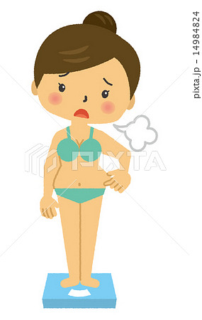 太った女性のイラスト素材