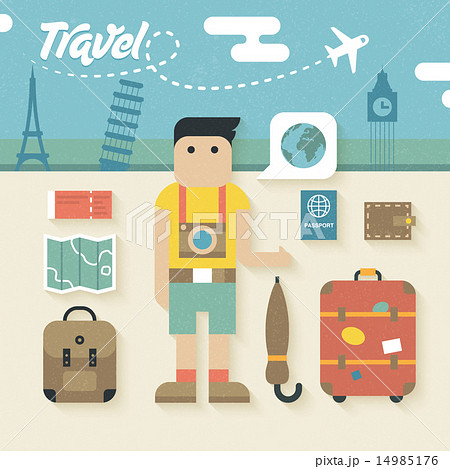 Vector illustration: Flat Icons Set of Travel Vector illustration: Flat Icons Set of Travel 14985176