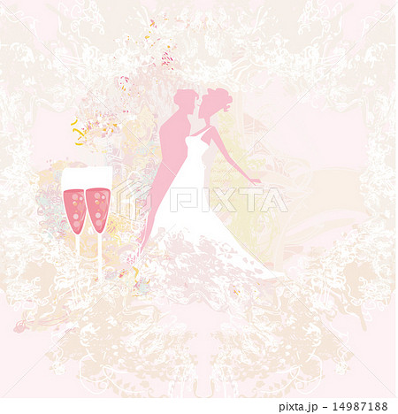 Ballroom wedding couple dancers - invitation card Ballroom wedding couple dancers - invitation card 14987188
