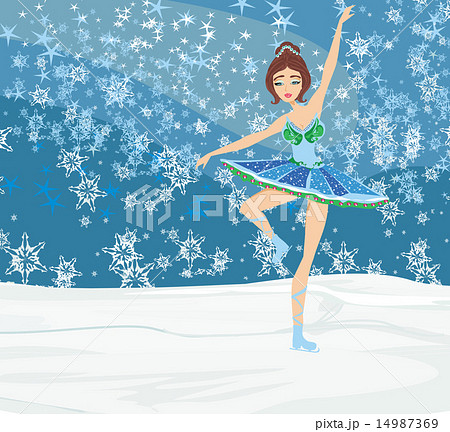 Abstract card with a beautiful figure skater 14987369