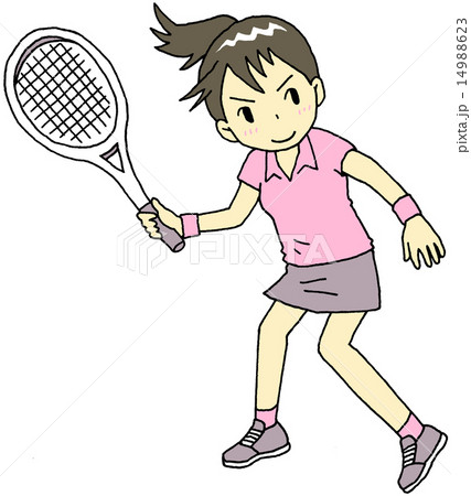 テニス 女性のイラスト素材