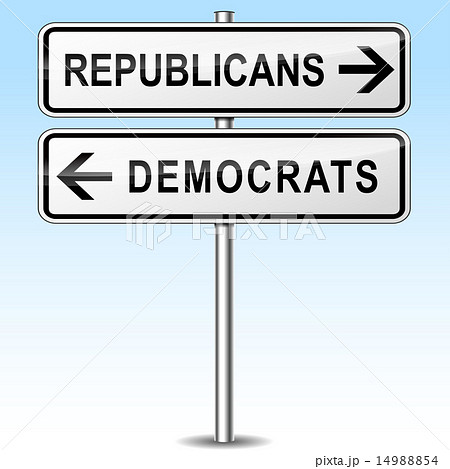 republicans and democrats directions sign 14988854