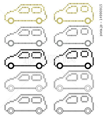 軽自動車の四角ドット絵風ピクトグラム シック のイラスト素材