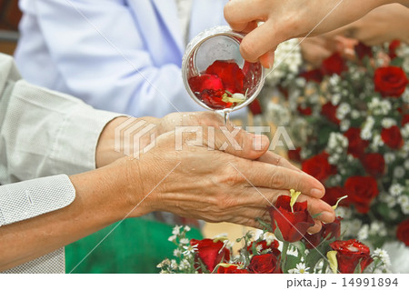 Songkran ceremony ,Thai people celebrate Songkran 14991894