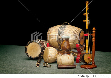 Set of Traditional Thai musical instruments 14992260