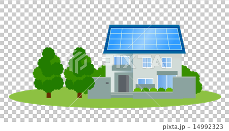 ソーラー青い屋根の住宅 14992323