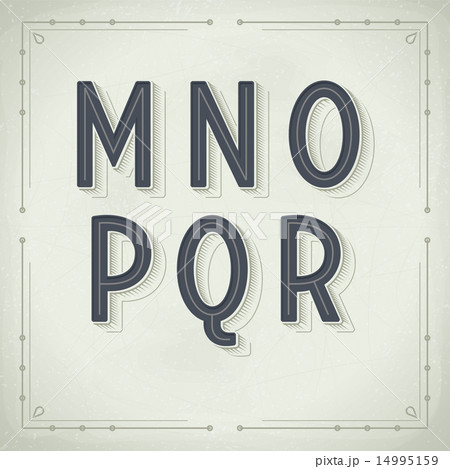 Vector Retro Font from M to R. Vintage Typography 14995159