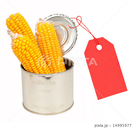 Ears of corn in a can with a label Ears of corn in a can with a label 14995977