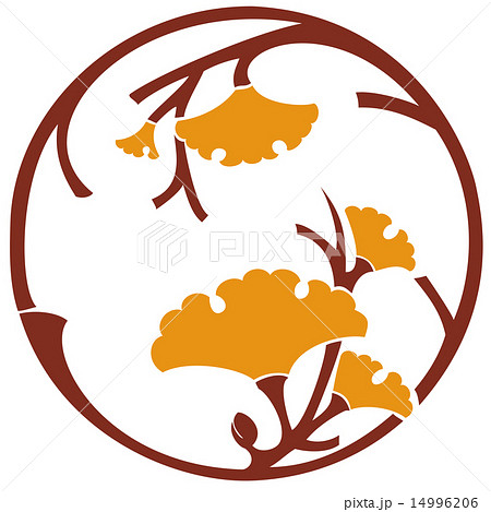 銀杏花紋のイラスト素材 14996206 Pixta