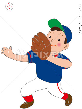 野球の守備 フライのイラスト素材