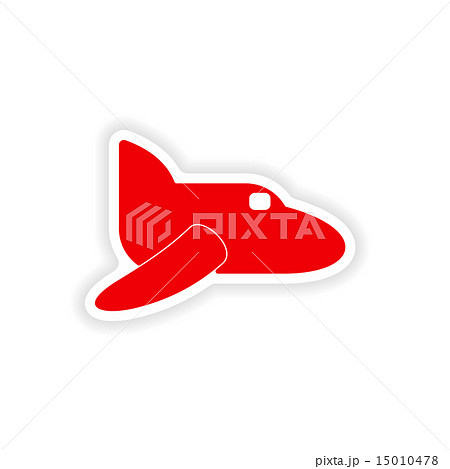 icon sticker realistic design on paper plane 15010478