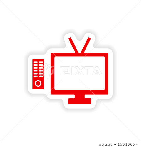 icon sticker realistic design on paper tv 15010667