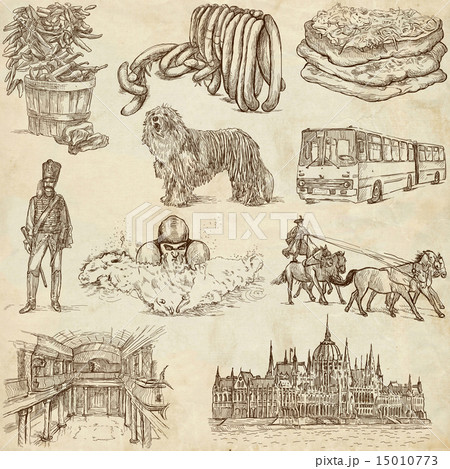 Hugary travel - An hand drawn pack 15010773