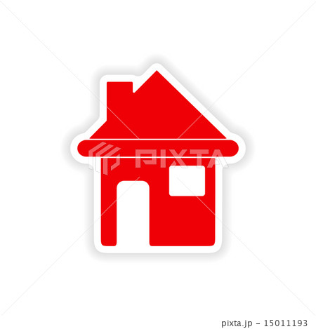 icon sticker realistic design on paper house 15011193