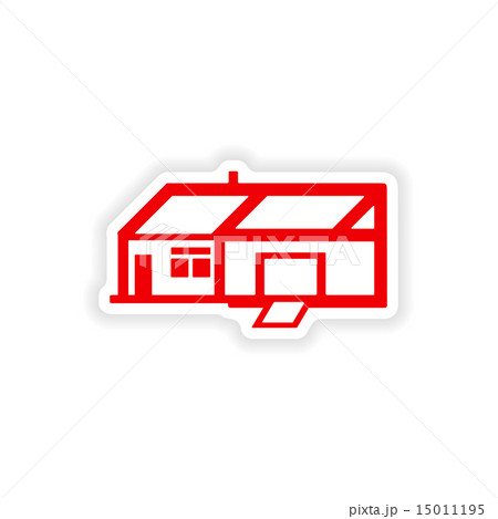 icon sticker realistic design on paper house 15011195